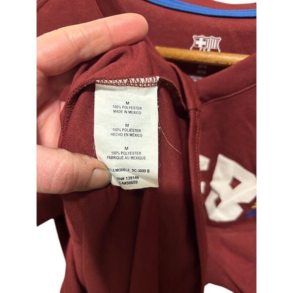 Barcelona FCB soccer jersey team maroon red shirt football red men's sz M - Picture 5 of 7